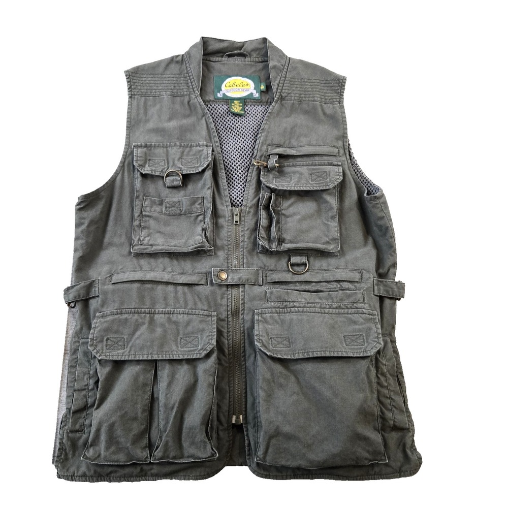 Cabela's Men's Hunting Fishing Vest Zip Front Mesh Interior Pockets Outdoors‎ S